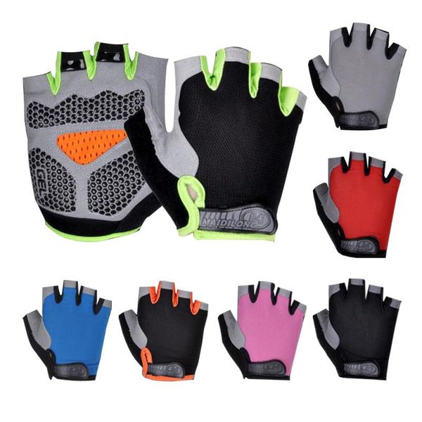 

cycling gloves summer half finger breathable road riding mtb, Black