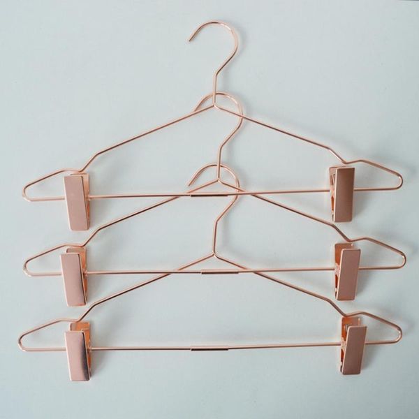 

hangers & racks nordic style rose gold metal pants skirt slack with clips hanger rack clothing store wardrobe organizer