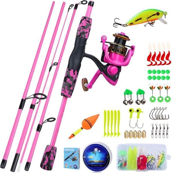 

boat fishing rods 1.7m kids rod reel combos 5-piece portable spinning pole and for boys,girls adults