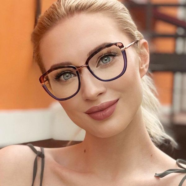 

fashion sunglasses frames lnfcxi trends office eye glasses anti blue light computer women blocking gaming eyeglasses frame decorative, Black