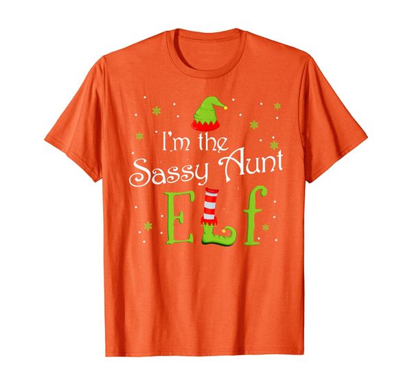 

i'm the sassy aunt elf funny group matching family xmas t-shirt, White;black