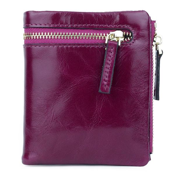 

fashion rose purple/blue 4 colors short women purse zipper wallet mini holder genuine leather coin wallets, Red;black