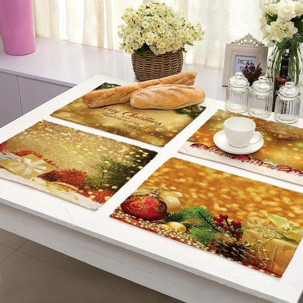 

mats & pads christmas deer snowflake cotton linen pad dining table bowl cup mat pattern kitchen placemat home decor ma0011