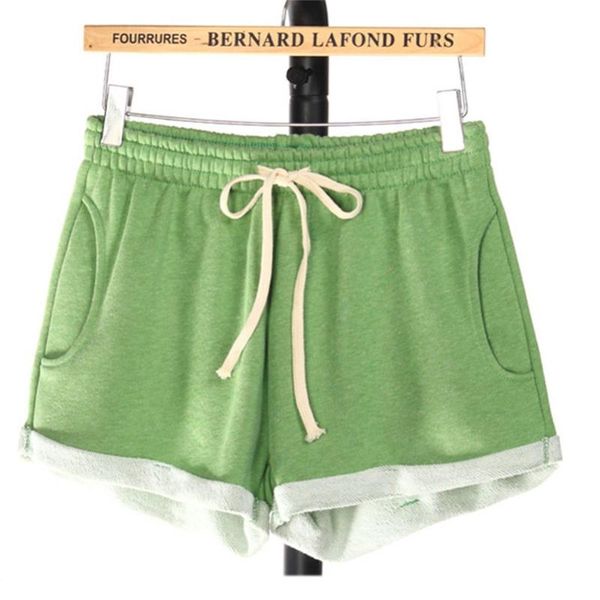 

omen casual solid pockets elastic waist loose pajama shorts gym sport feminino mujer femme modis summer short e1 women's, White;black