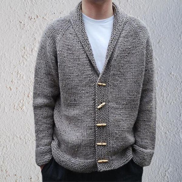 

men's sweaters suit collar five button cardigan long sleeve sweater fall fashion loose everyday solid color warm, White;black