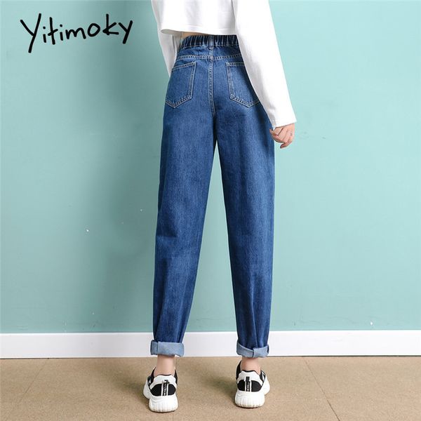 

yitimoky black high waisted jeans women 2021 spring mom ripped blue white vintage streetwear fashion clothes harem pants denim