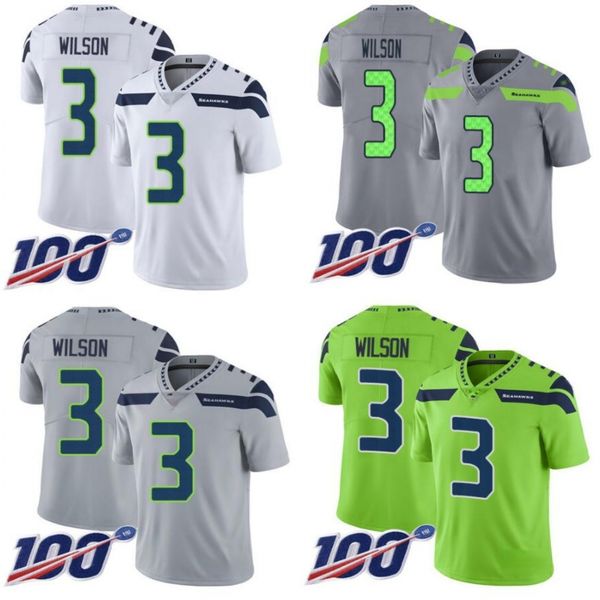 

seattle seahawks men #3 russell wilson women youth 100th jersey, Black;red