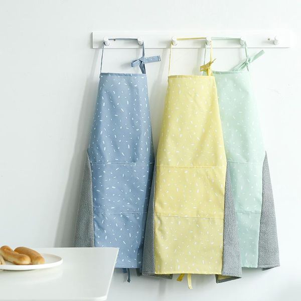 

aprons hand-wiping apron on both sides kitchen cotton waterproof with cloth