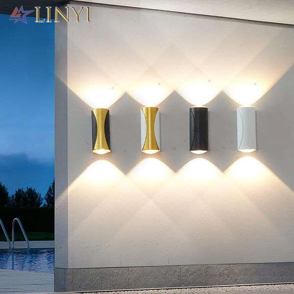 

outdoor wall lamps aluminum waterproof ip65 6w 12w cob led porch light modern indoor decor up down dual-head ac85-265v