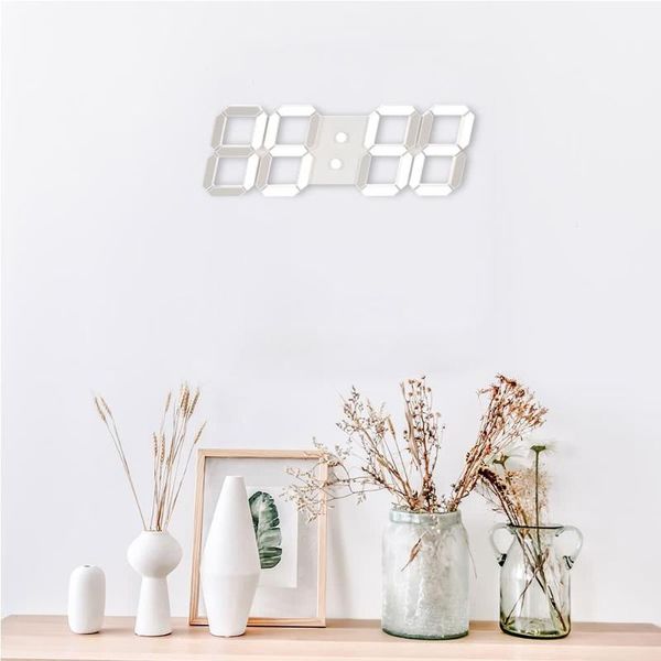 

wall clocks led clock alarm remote control electronic digital horloge 3d eu plug home decoration office table desk