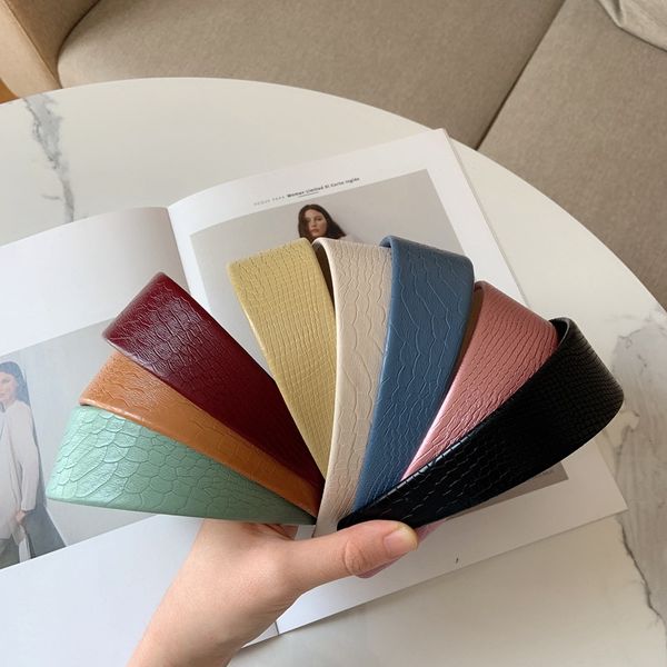 

snake pattern hairbands headbands hair hoop ornament accessories for women tiaras fashion winter exquisite broad-brimmed leather, Silver