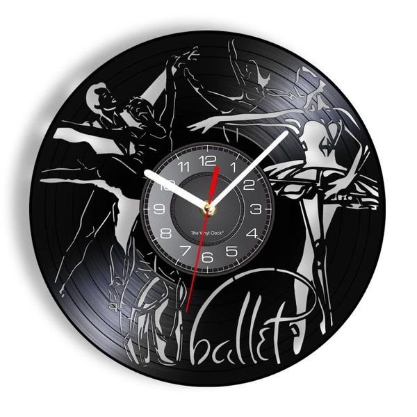

wall clocks ballet dance music record clock pas de deux toe shoes led backlight modern watch hanging decor gifts for dancers