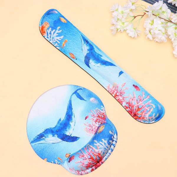 

mouse pads & wrist rests 1 set/2pcs durable whale shaped pad set comfortable keyboard mat for office game computer (whale pattern, keyboa