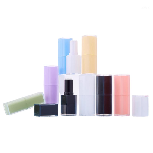 

storage bottles & jars 12.1mm square clear white lipstick container empty plastic black lip tube cosmetic packaging refillable bottle 2