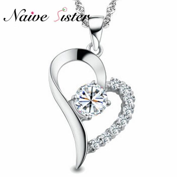 

pendant necklaces heart necklace fashion statement for women cute christmas gift chain jewelry, Silver