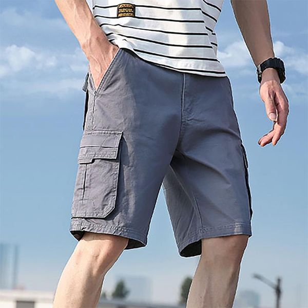 

men's shorts summer fashion solid colors plus size loose work trouser casual pocket tactical military cotton cargo bermuda#g3, White;black