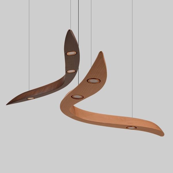 

pendant lamps modern loft villa wood led lamp chinese style creative hanging fixtures living dining room bulbs iron