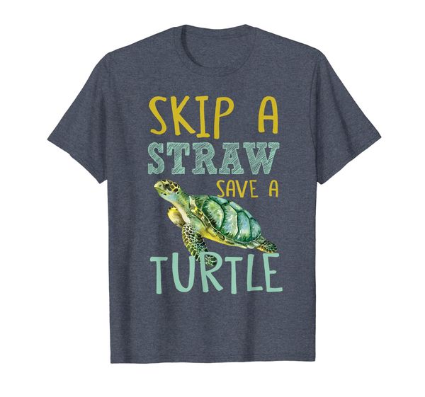 

skip a straw, save a turtle: beautiful shirt for sea animals, White;black