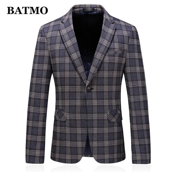 

men's suits & blazers batmo 2021 arrival autumn plaid blazer men,men's jackets,plus-size s-5xl xz6719, White;black
