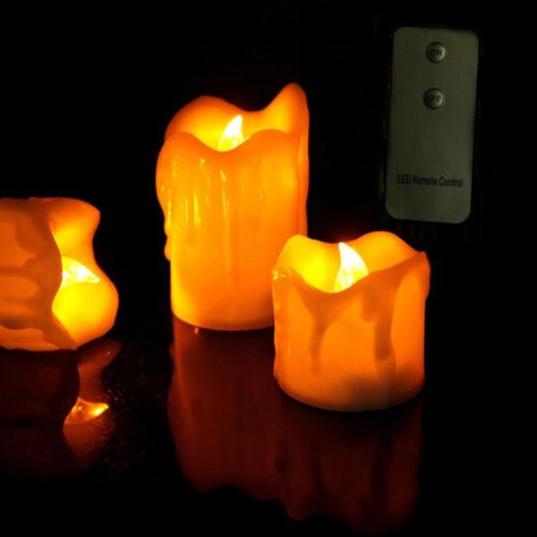 

flameless flame wax mood candles flickering decor battery operated lights