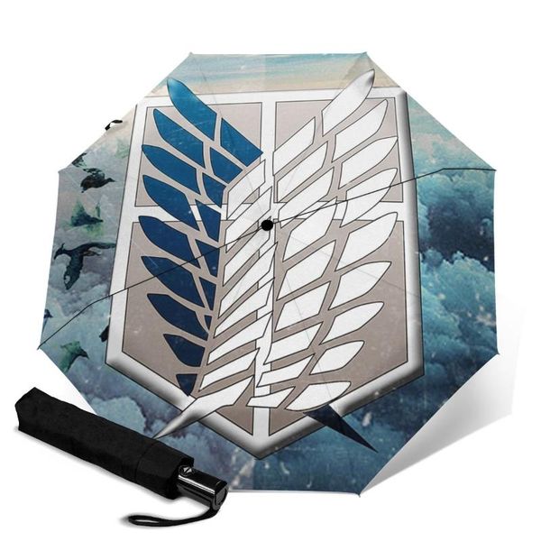 

umbrellas wings of blood om men's and women's automatic 8 rib strong wind 3 folding umbrella classic outdoor sunshade