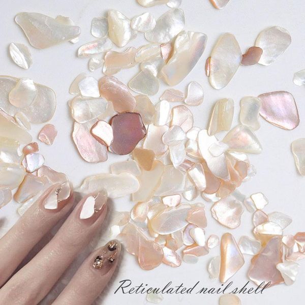 

1 box shell stone nails art glitter for nail uv gel polish flakies decoration accessories1, Silver;gold