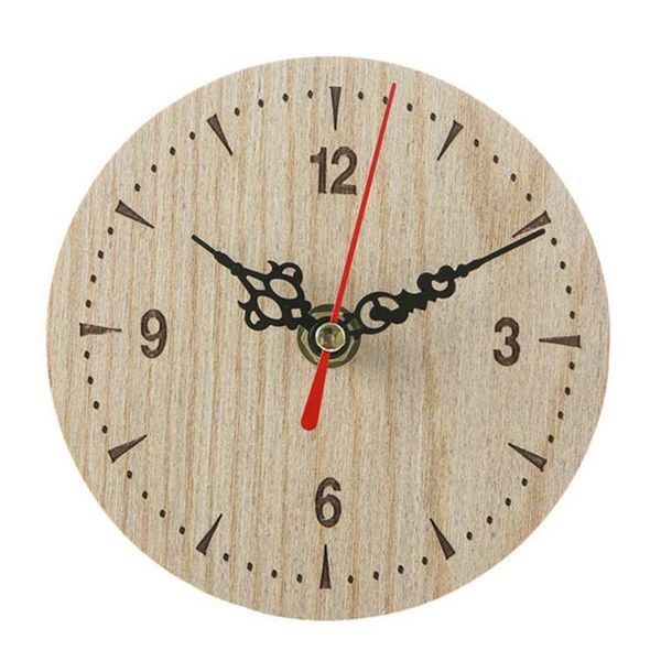

bedroom small office numerals quartz wall clock vintage style wooden round decoration quiet home retro living room clocks