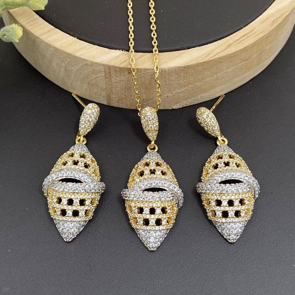 

earrings & necklace lanyika fashion jewelry set delicate hollow olive micro pave with for women wedding banquet party gifts, Silver