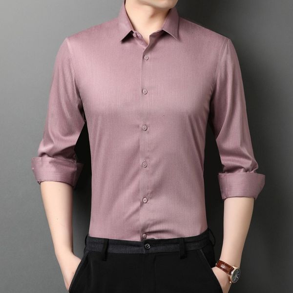 

2020 autumn new solid color bright shirt casual fashion versatile fit soft men's long sleeve, White;black