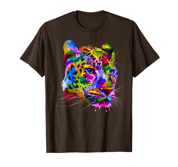 

Colorful Cheetah Head Melt Art T-Shirt, Mainly pictures