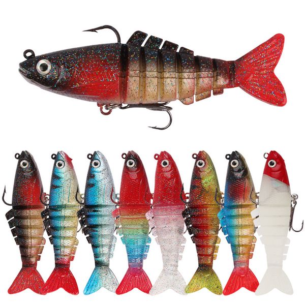 

9cm/18g fishing lures artificial multi jointed sections fishing lure artificial hard bait trolling pike carp fishing tools 782 z2