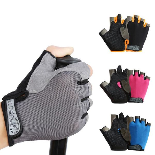 

cycling gloves summer outdoor half-finger fitness breathable thin non-slip fishing gym sports for men women bodybuilding, Black