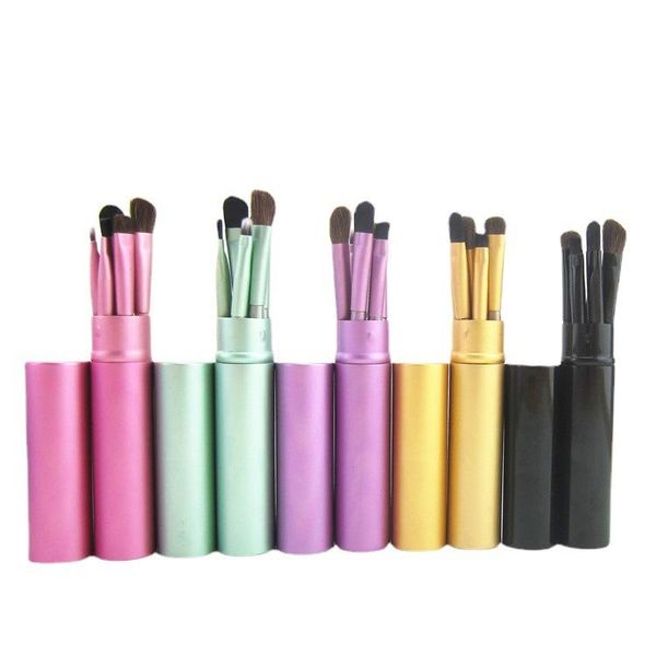

5pcs travel makeup brushset portable aluminum tube mini eye brush eyeliner eyeshadow somked make up brushes set