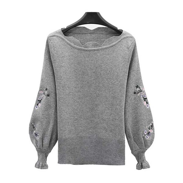 

women's sweaters knitwear embroideried black white pulovers oversize sweater fashion winter clothes for fall women 2021 knitted d0560, White;black