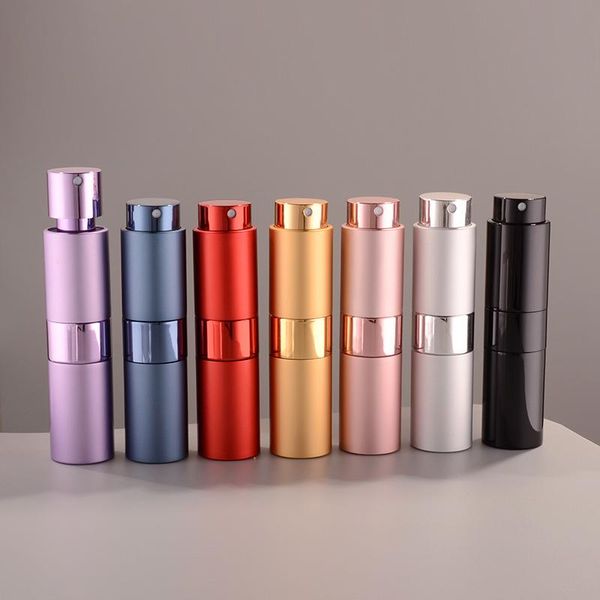 

storage bottles & jars 15ml refillable aluminum tube perfume bottle rotary cosmetic spray portable empty atomizer travel liner glass