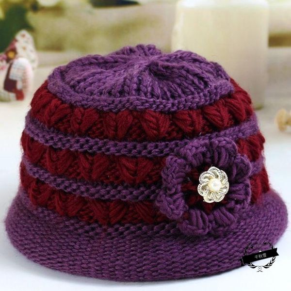 

brand caps 2021 new send mother-in-law autumn and winter elderly women's hat basin middle-aged mother's wool thickened to keep war, Blue;gray