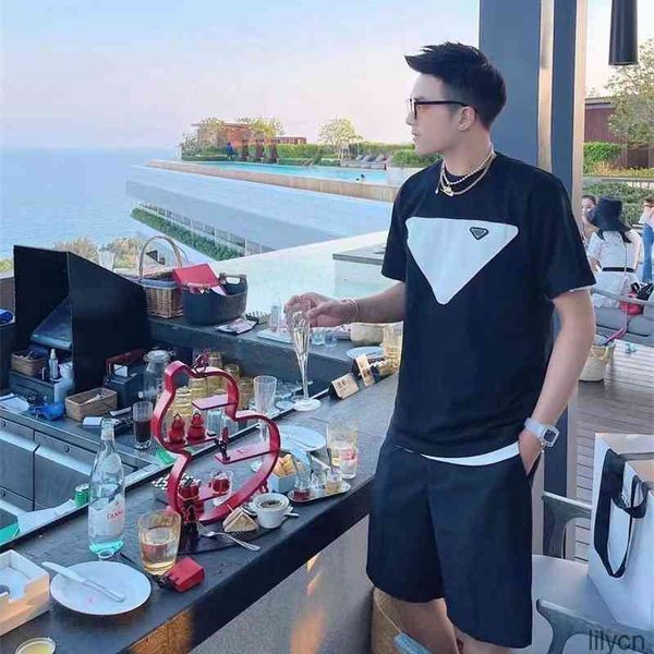 

men's t-shirts men printed t shirts triangle color block clothes short sleeve tag letters polo black white 8qi7, White;black