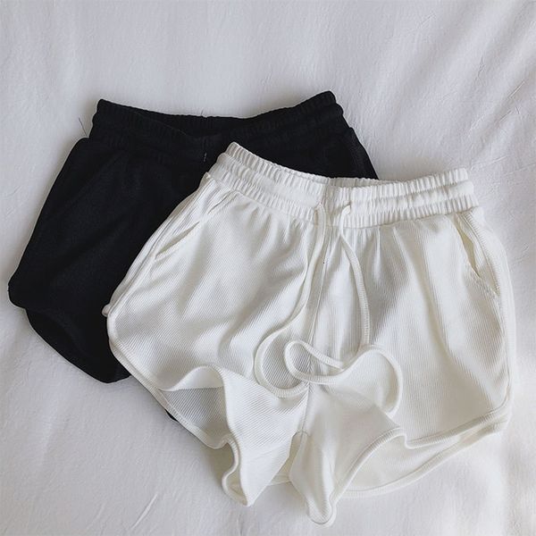 

women's shorts silky soft summer korean loose and thin casual home wide leg sports yoga pants, White;black