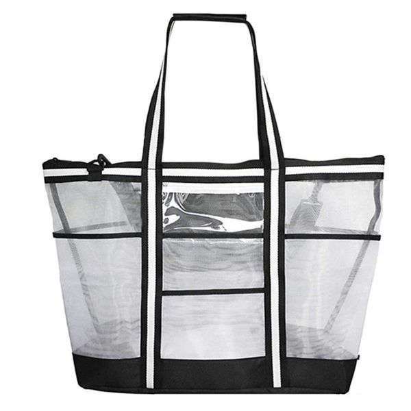 

storage bags 1pc large mesh handbag lightweight beach bag tote for men