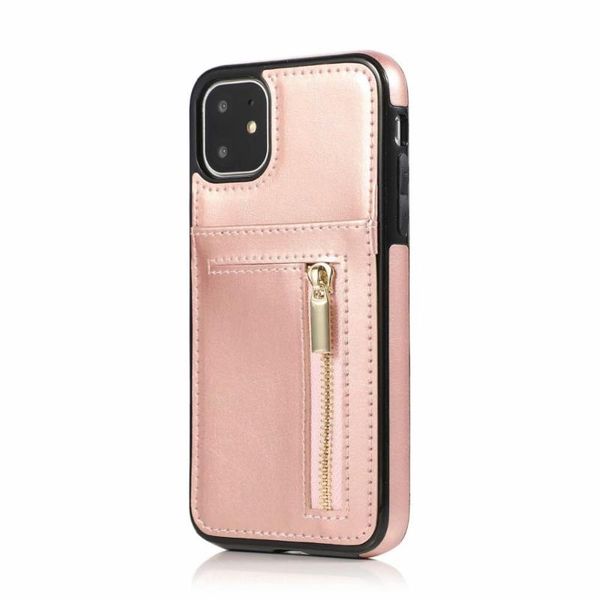 

card holders luxury leather phone case all-round shockproof anti - fall cover for iphone6 6s 6splus 7 8 8plus iphonex xs xrxs max 11 pro, Brown;gray