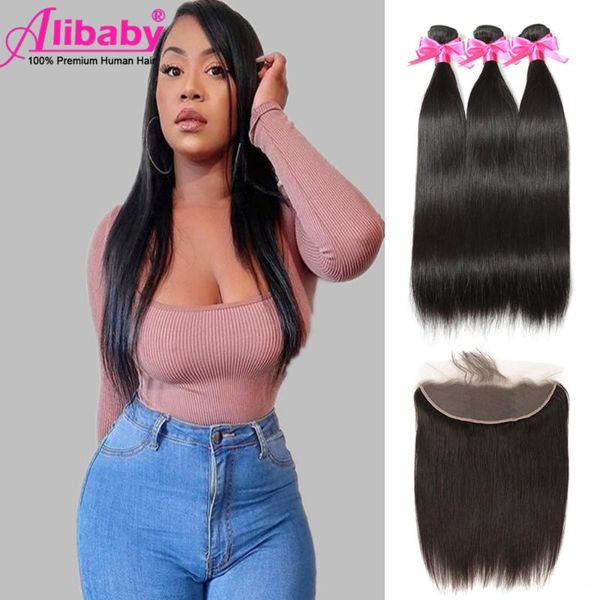 

human hair bulks alibaby straight bundles malaysian with lace frontal 100% remy extensions full healthy, Black