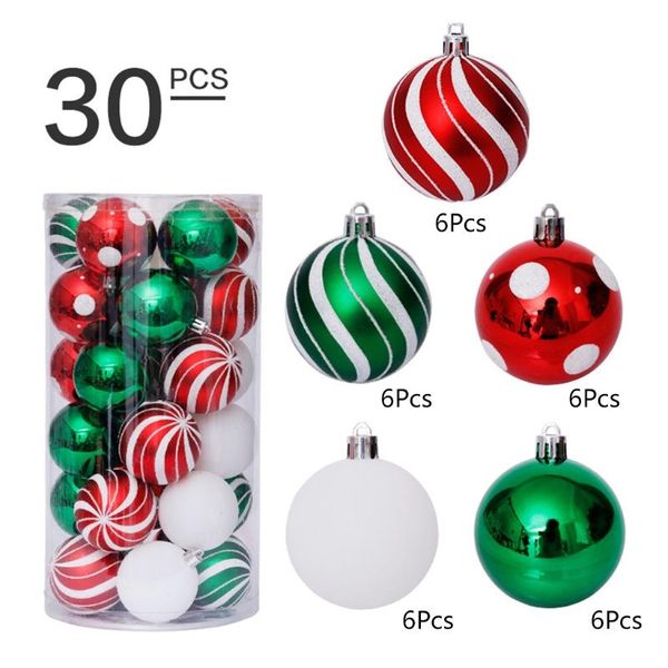 

party decoration 1 set 6cm/30 pcs christmas balls ornaments holiday wedding xmas tree hanging decorations