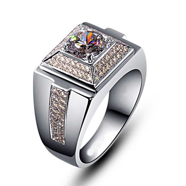 

fashion full diamond group set 2 wedding men's ring opening luxury inheritance quality atmosphere business wedding, Golden;silver