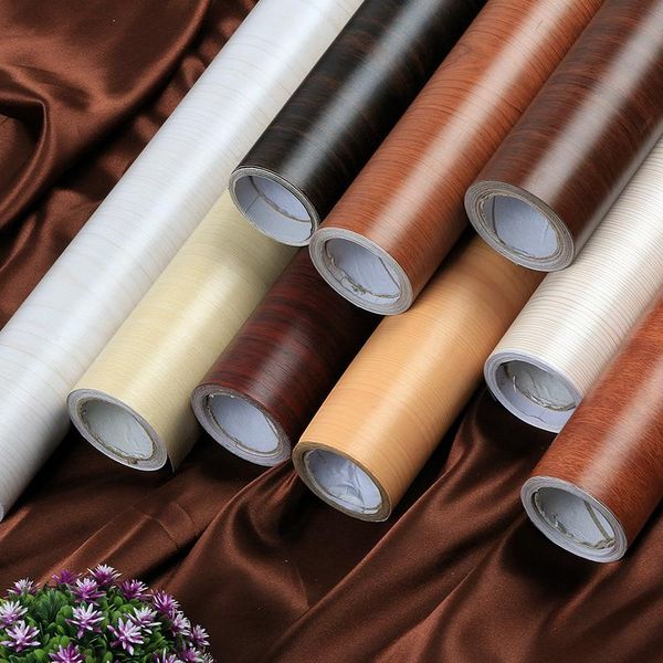 

wallpapers pvc wood grain wallpaper for kitchen films reconditioned clothes closet door furniture home office decor wall sticker