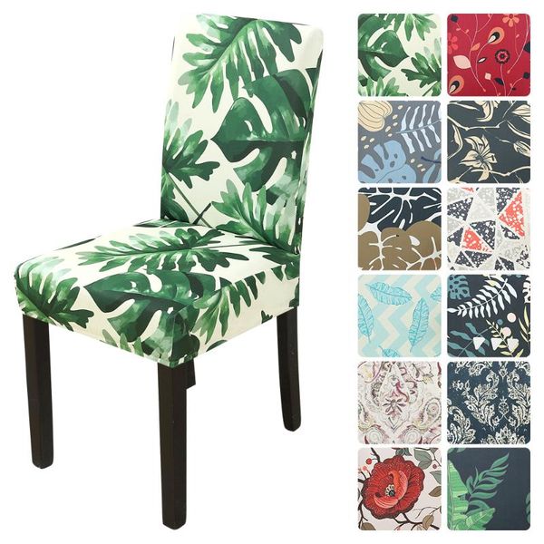 

chair covers 1/2/4/6 pcs flower plant cover spandex for dining room pastoral stretch slipcover party banquet wedding washable