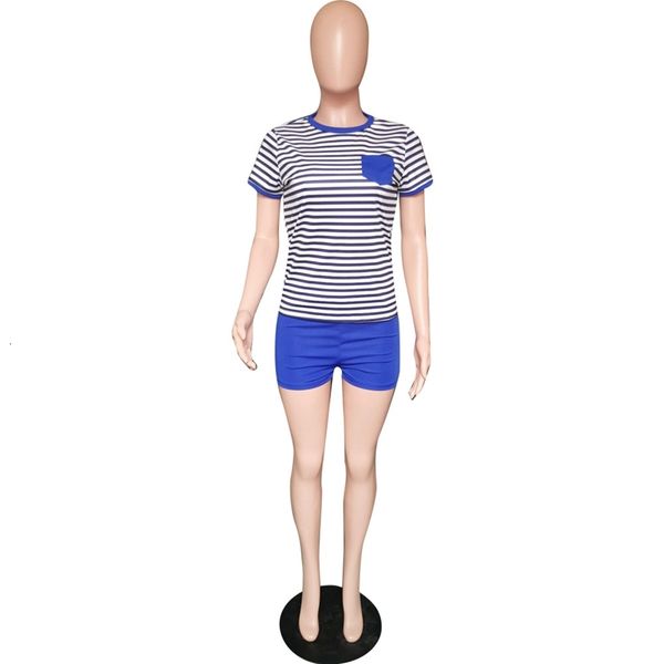 

new women two pieces sets summer tracksuits o-neck striped print +jogger shorts leggings suit, White