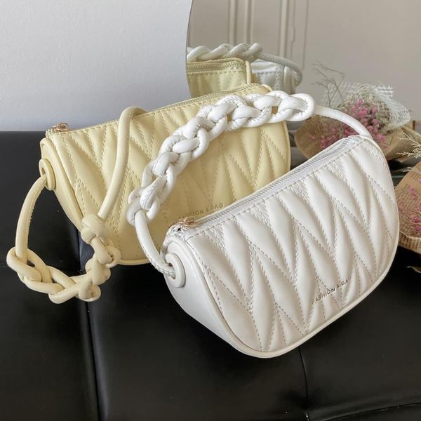 

evening bags women's fold shoulder bag 2021 female tide korean saddle fashion single armpit handbag