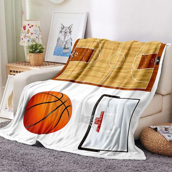 

blankets baby soft sports basketball court printed flannel blanket comfortable breathable material suitable for sofa bedroom bed