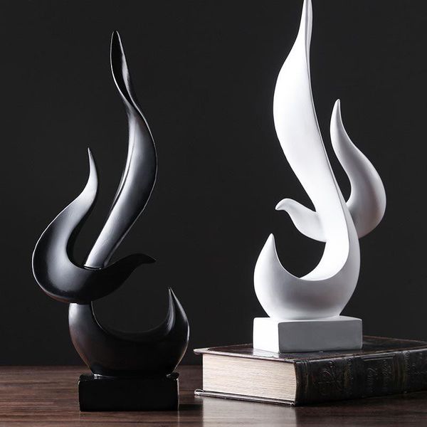 

flame living room figurine geometry nordic resin desk accessories decoracion hogar moderno home decoration jq decorative objects & figurines