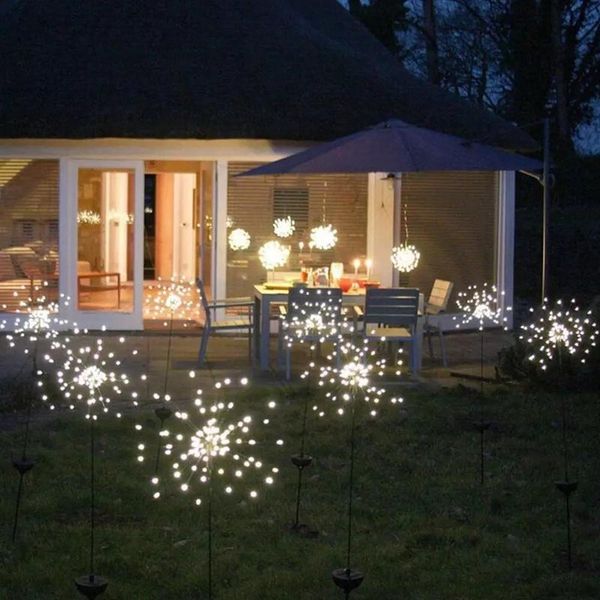 

solar lamps 90/150led outdoor light lawn firework lamp lights for garden deco christmas decor dandelion wedding party waterproof